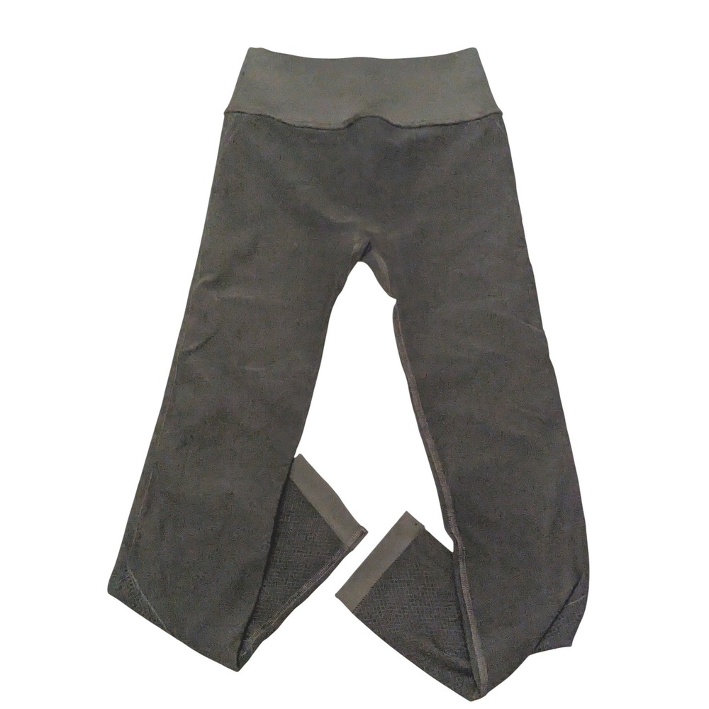 Lululemon Leggings Women's 4 Green Crop High Rise Yoga Pants Logo Rear Waist‎